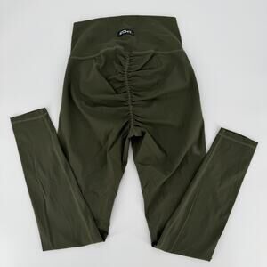 Echt Olive Green High-Waisted Ruched Leggings‎ - Size M